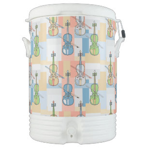 Colorful Violin Blocks Beverage Cooler