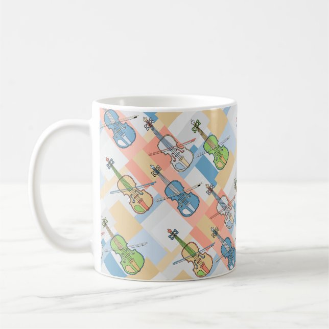Colorful Violin Blocks Coffee Mug (Left)