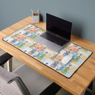 Colorful Violin Blocks Desk Mat