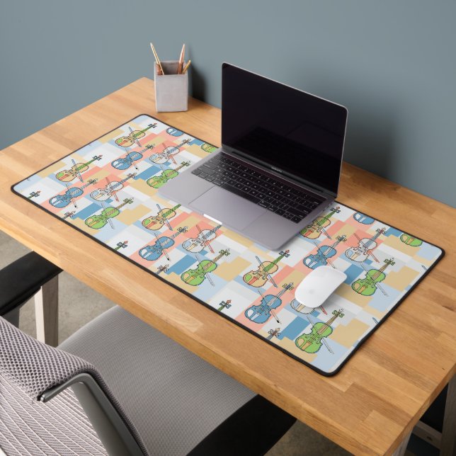 Colorful Violin Blocks Desk Mat (Office 2)
