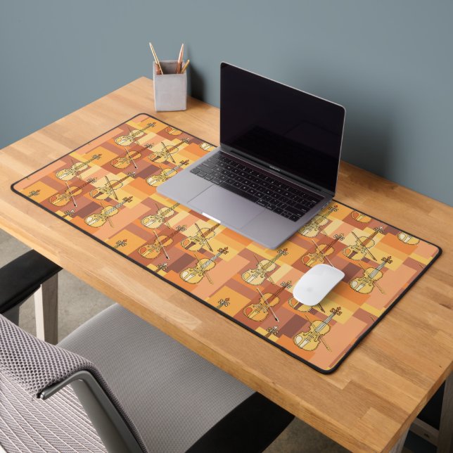 Colorful Violin Blocks Desk Mat (Office 2)