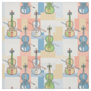 Colorful Violin Blocks Fabric