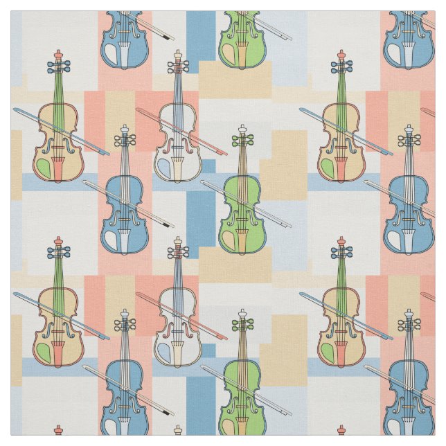 Colorful Violin Blocks Fabric (Swatch)
