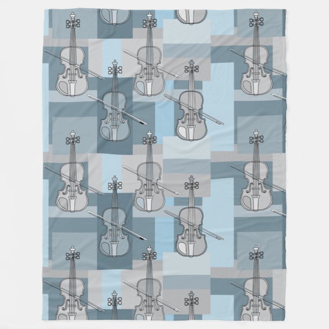 Colorful Violin Blocks Fleece Blanket (Front)