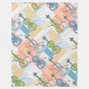Colorful Violin Blocks Fleece Blanket