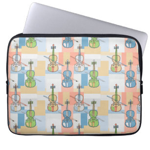 Colorful Violin Blocks Laptop Sleeve