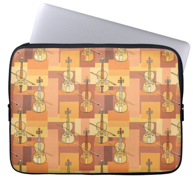 Colorful Violin Blocks Laptop Sleeve (Front)