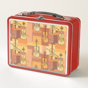Colorful Violin Blocks Metal Lunch Box