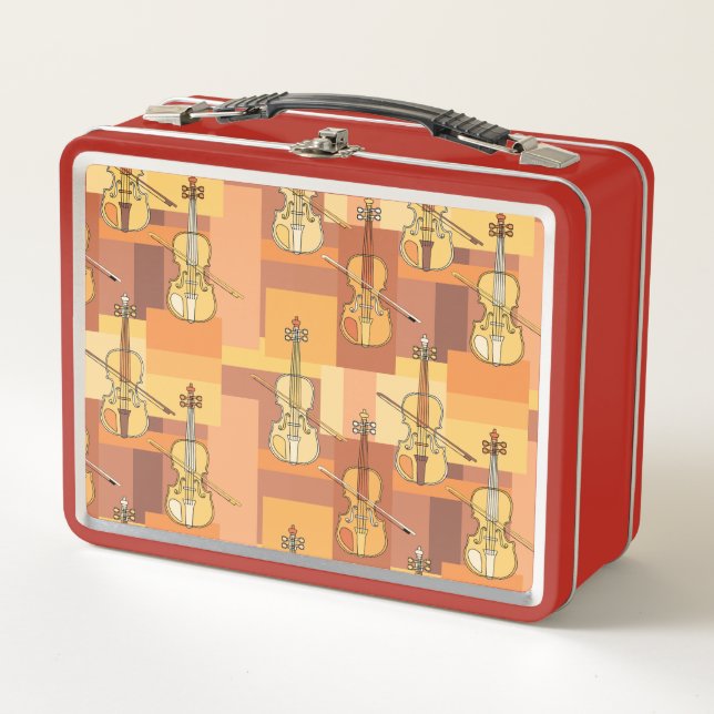 Colorful Violin Blocks Metal Lunch Box (Front)