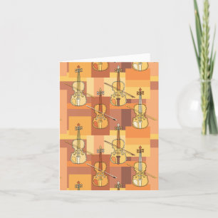Colorful Violin Blocks Note Card