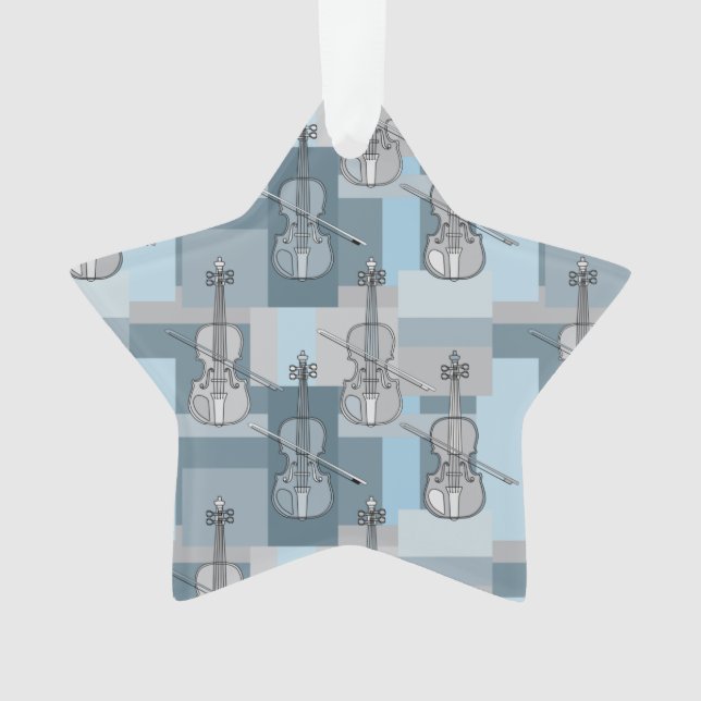 Colorful Violin Blocks Ornament (Front)