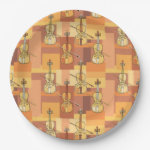 Colorful Violin Blocks Paper Plates