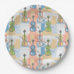 Colorful Violin Blocks Paper Plates