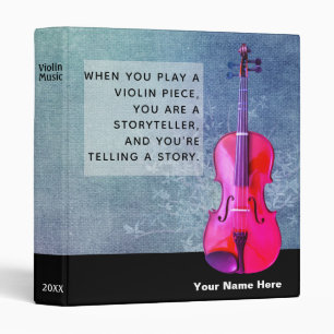 Colorful Violin Lesson Notebook 3 Ring Binder