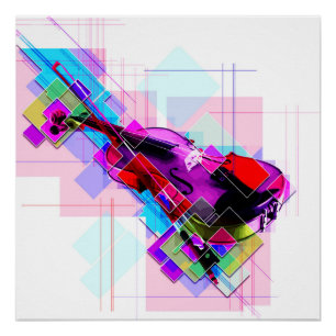 Colorful violin poster