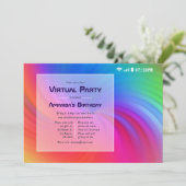 Colorful Virtual Birthday Party Invitation (Standing Front)