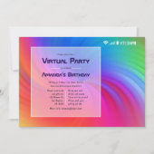 Colorful Virtual Birthday Party Invitation (Front)