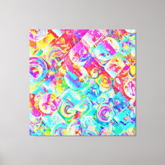 Colorful Vivid Abstraction Pattern Canvas Print (Front)