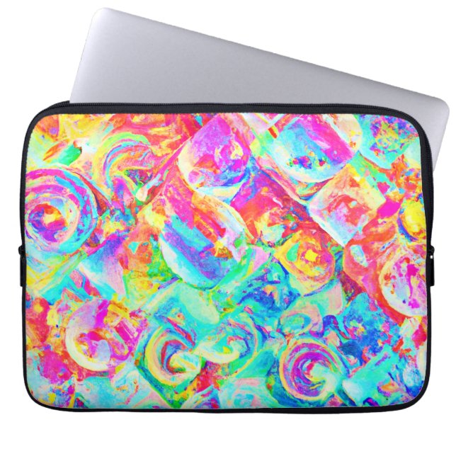 Colorful Vivid Abstraction Pattern Laptop Sleeve (Front)