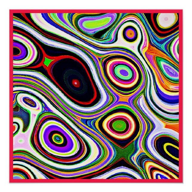 Colorful Vivid Abstraction Pattern Poster (Front)