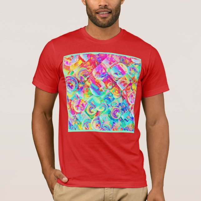 Colorful Vivid Abstraction Pattern T-Shirt (Front)