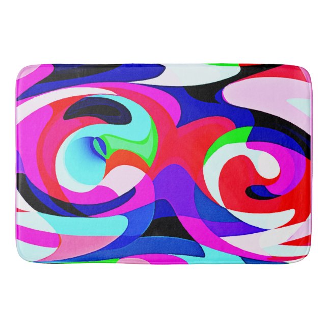 Colorful Vivid Abstractions Pattern Bath Mat (Front)