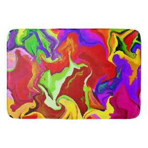 Colorful Vivid Abstractions Pattern Bath Mat