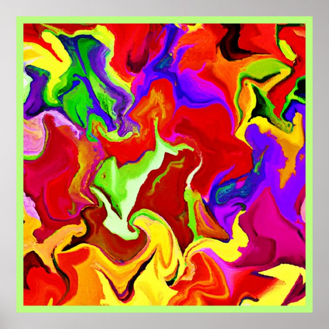 Colorful Vivid Abstractions Pattern Poster (Front)