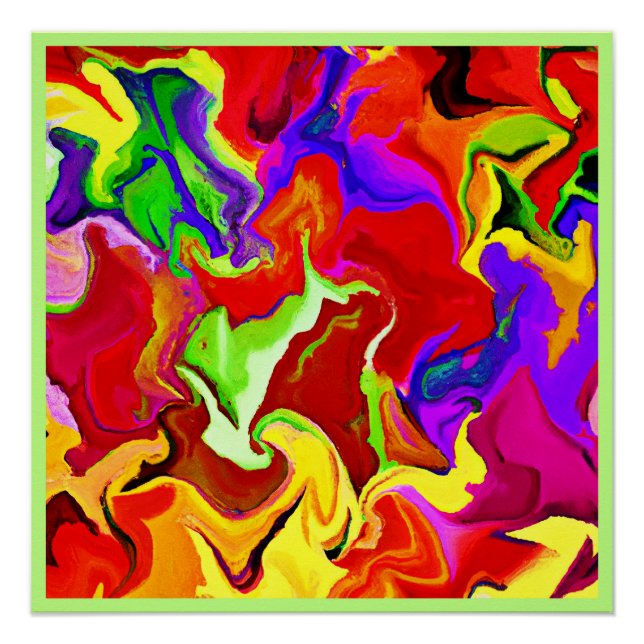Colorful Vivid Abstractions Pattern Poster (Front)