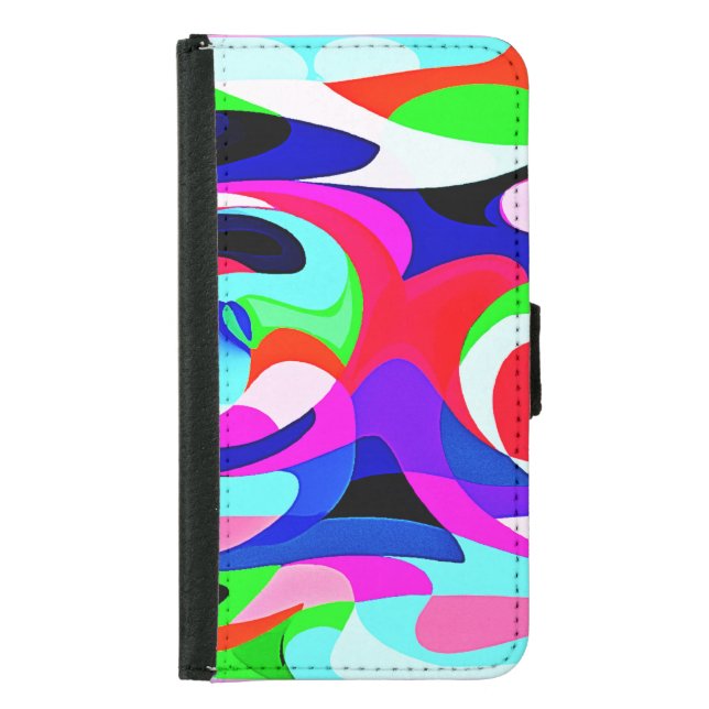 Colorful Vivid Abstractions Pattern Samsung Galaxy Wallet Case (Front)