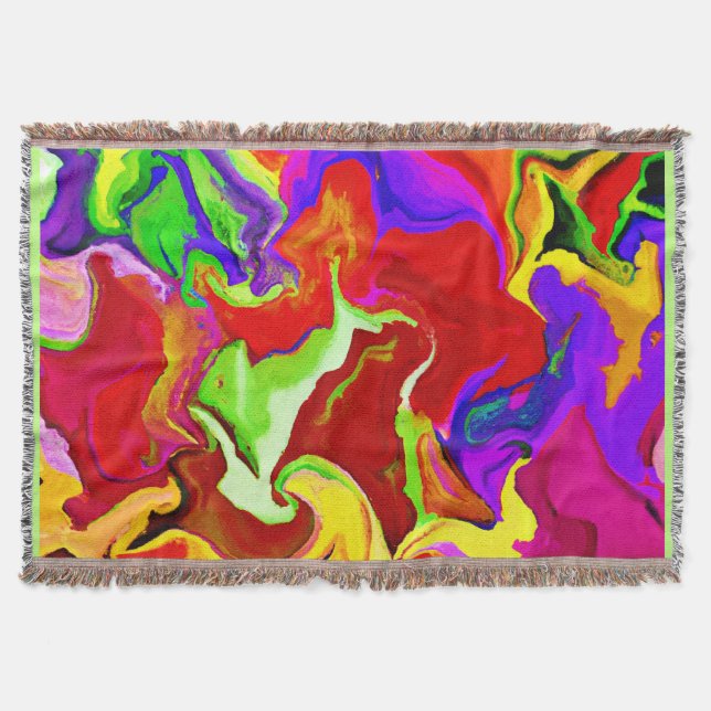 Colorful Vivid Abstractions Pattern Throw Blanket (Front)