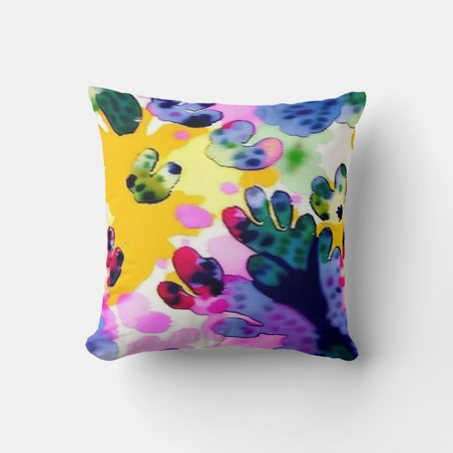 Colorful vivid design  throw pillow (Front)