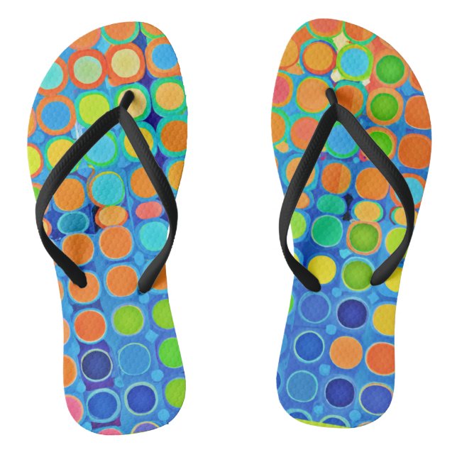 Colorful Vivid Elegance Stylish Pattern Flip Flops (Footbed)