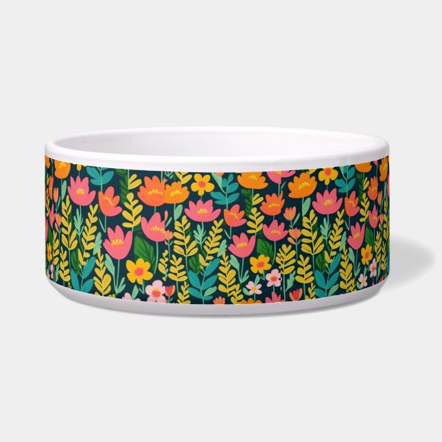 Colorful vivid flowers bowl (Front)