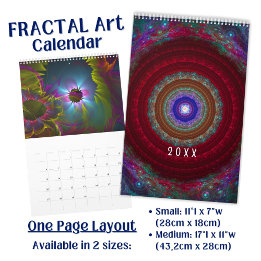 Colorful vivid Fractal Art  Calendar