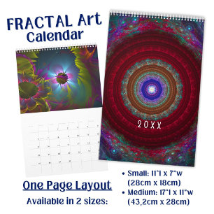 Colorful vivid Fractal Art Calendar