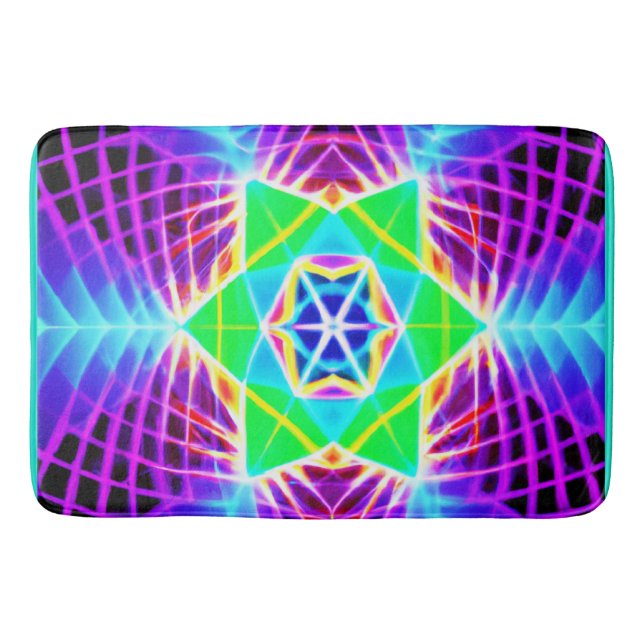 Colorful Vivid Pattern Bath Mat (Front)