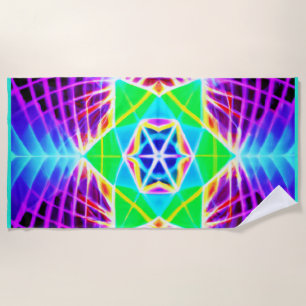 Colorful Vivid Pattern Beach Towel