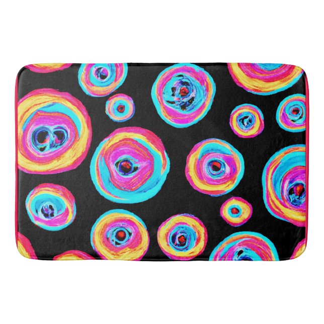 Colorful Vivid Pattern Design Bath Mat (Front)