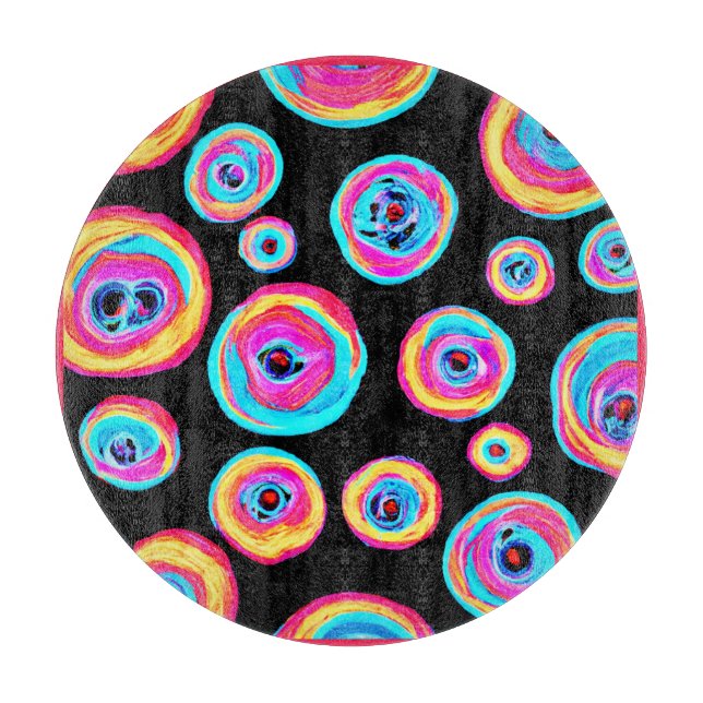 Colorful Vivid Pattern Design Cutting Board (Front)