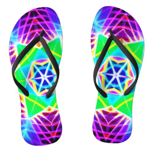 Colorful Vivid Pattern Flip Flops