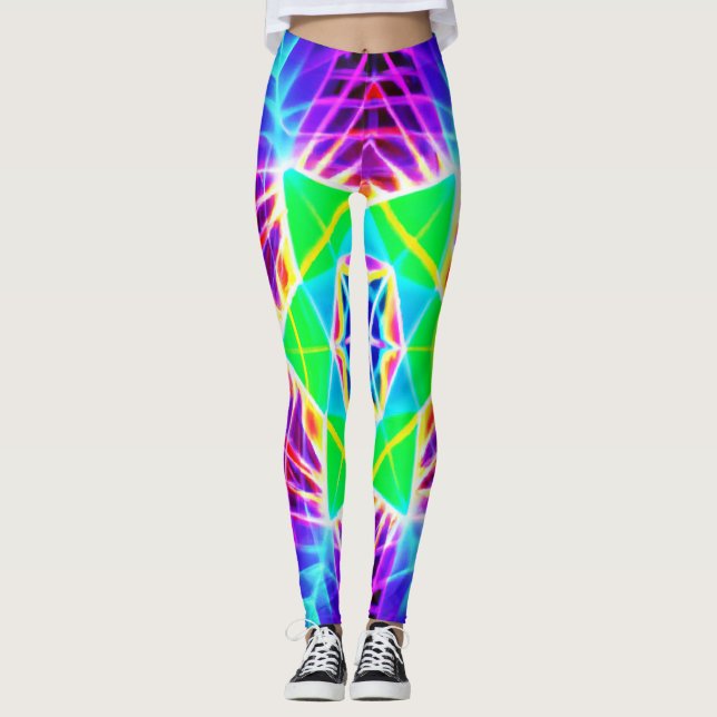 Colorful Vivid Pattern Leggings (Front)