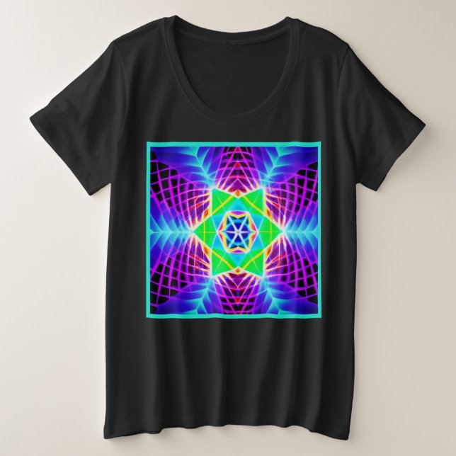 Colorful Vivid Pattern Plus Size T-Shirt (Design Front)