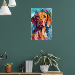 Colorful Vizsla art Poster