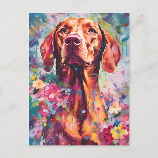 Colorful Vizsla Postcard (Front)