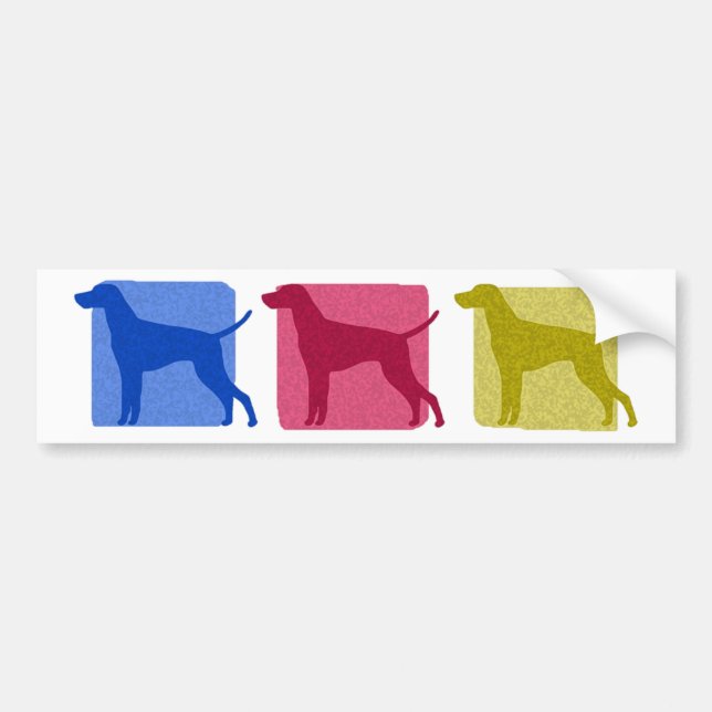 Colorful Vizsla Silhouettes Bumper Sticker (Front)