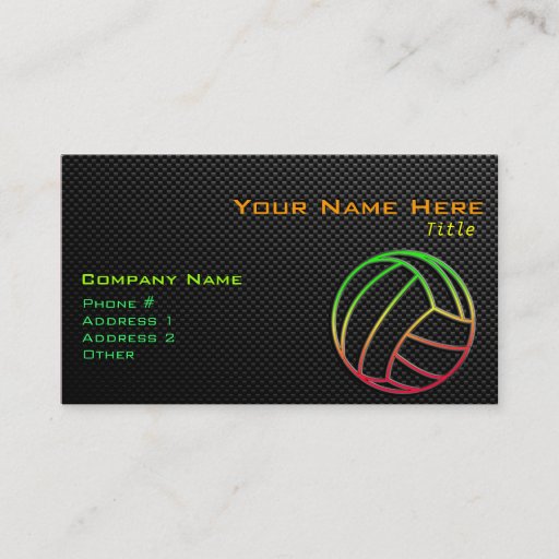 Customizable Colorful Volleyball Business Card Template
