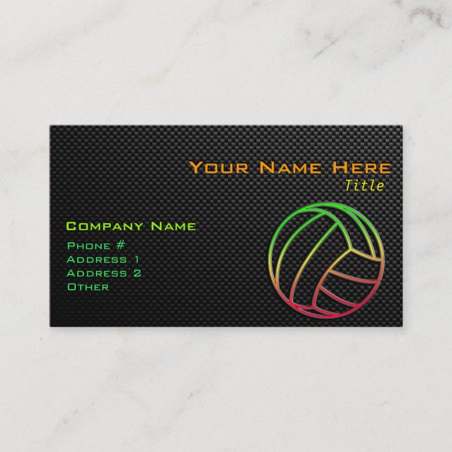 Colorful Volleyball Business Card (Front)