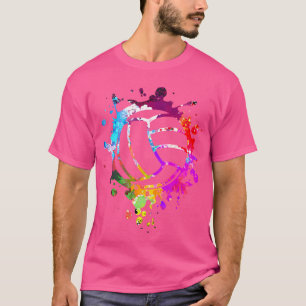 Colorful Volleyball Colorsplash Ball Beach Volleyb T-Shirt