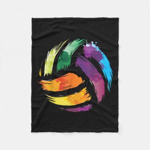 Colorful Volleyball Cute Colorsplash Ball Gift Fleece Blanket